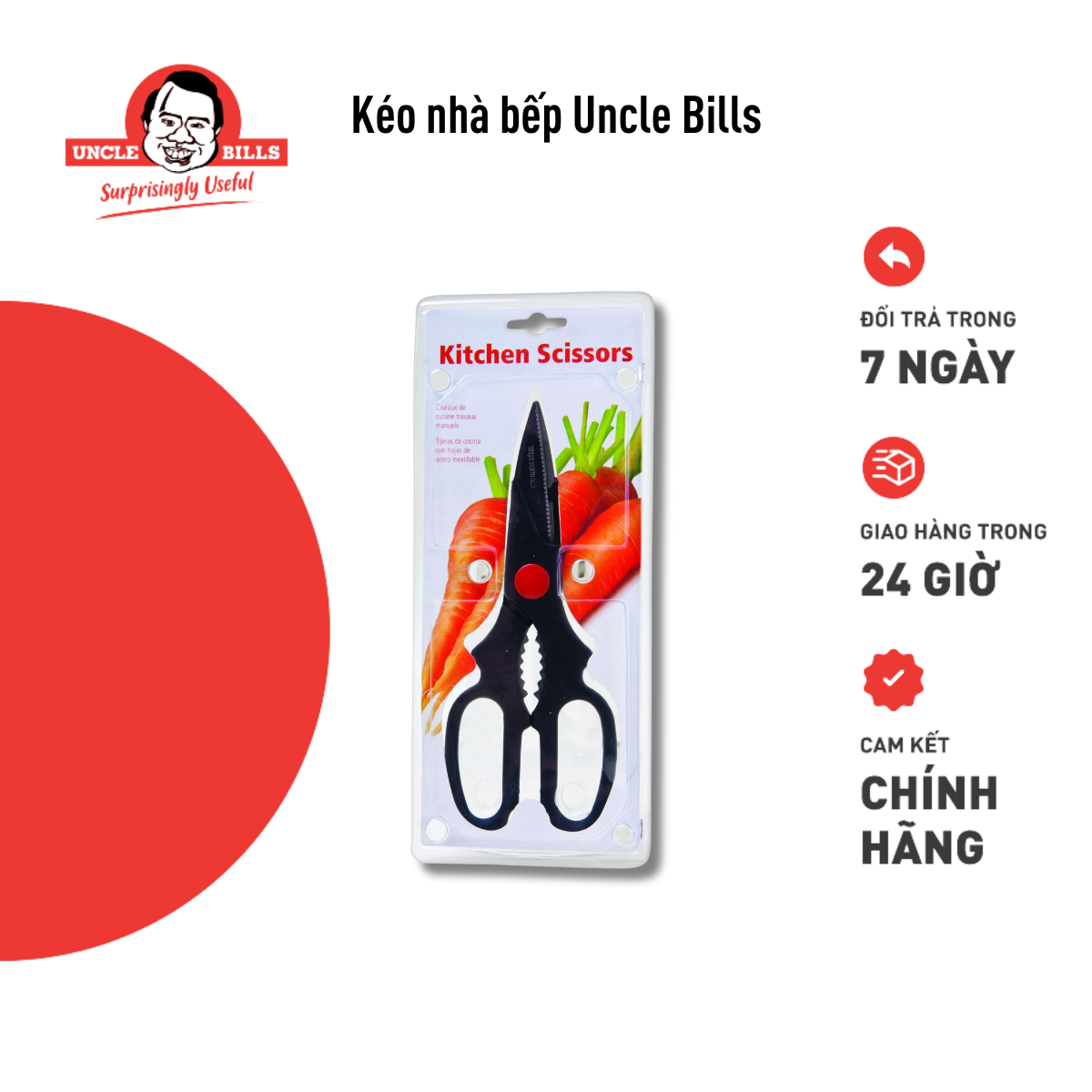 Kéo nhà bếp Uncle Bills KA0001 20cm (Đen)