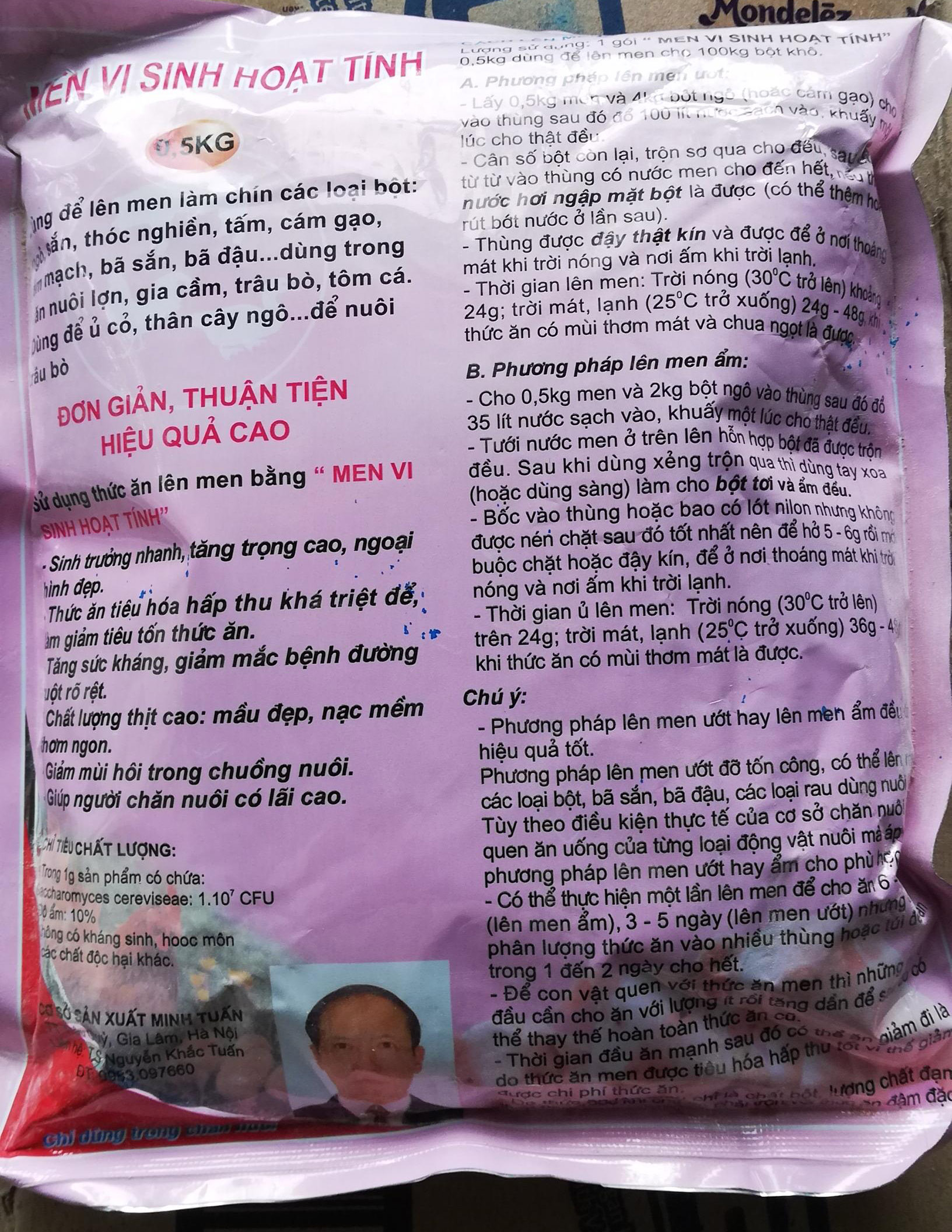 3 gói Men ủ vi sinh hoạt tính 500g