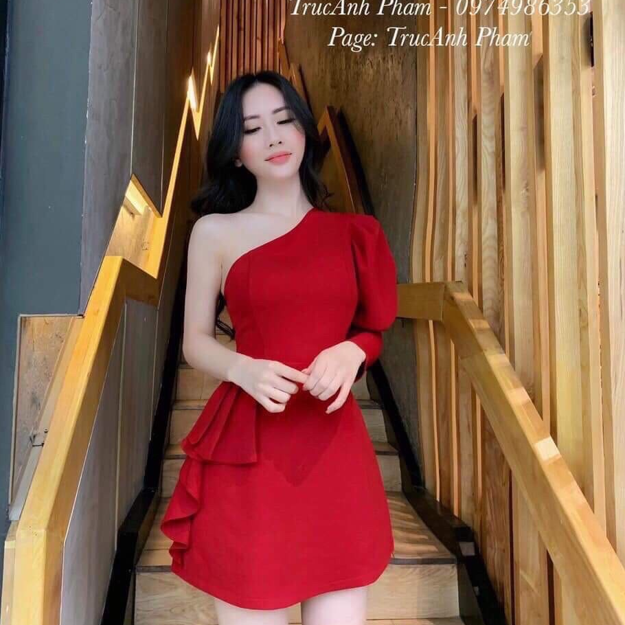 [HCM]Đầm xòe nữ đầm xòe bèo lệch vai