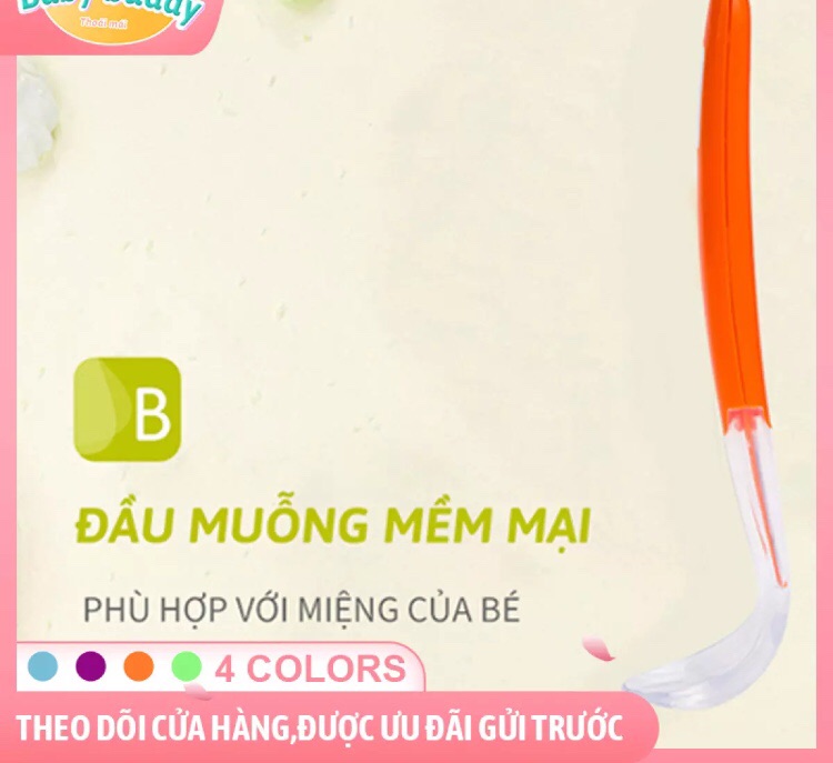 Sét 3 chiếc thìa ăn dặm silicon siêu mềm cho bé
