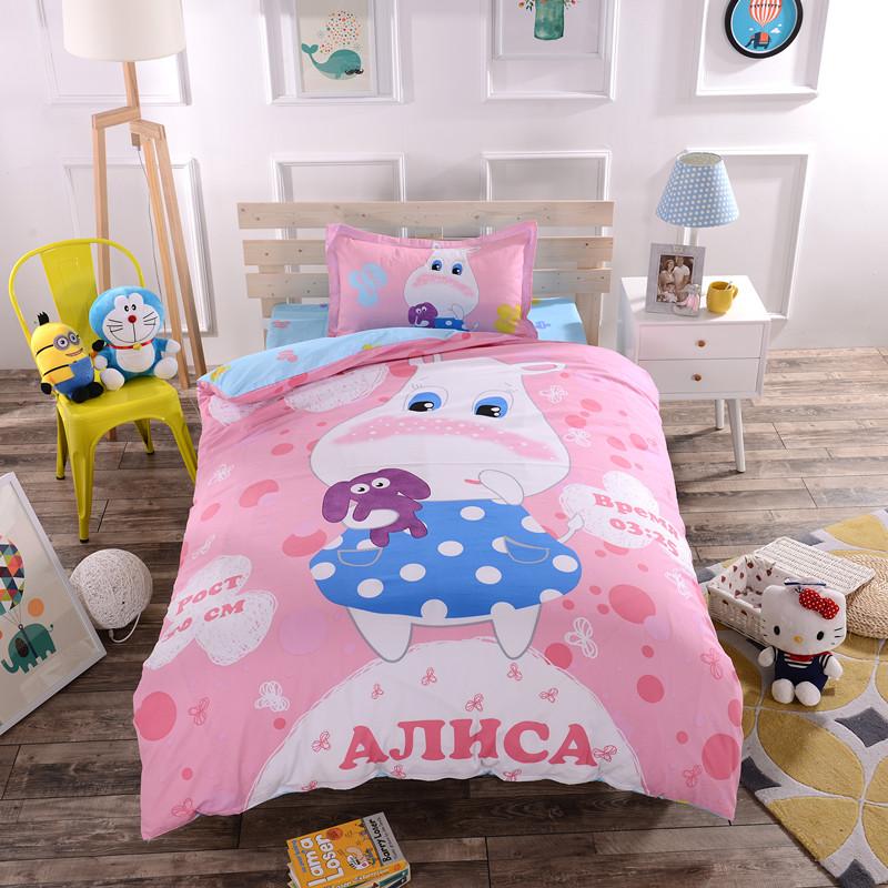 100% Cotton Trẻ Em Hoạt Hình Duy Nhất Cô Gái 100% Cotton Sinh Viên 1.0 M 1.2m Phòng Ngủ Ga Trải Giường Vỏ Chăn Vỏ Gối Ba Mảnh