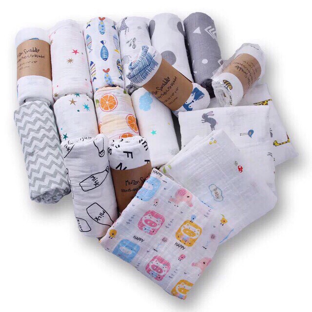 Khăn Muslin Swaddle Sợi Tre Cho Bé