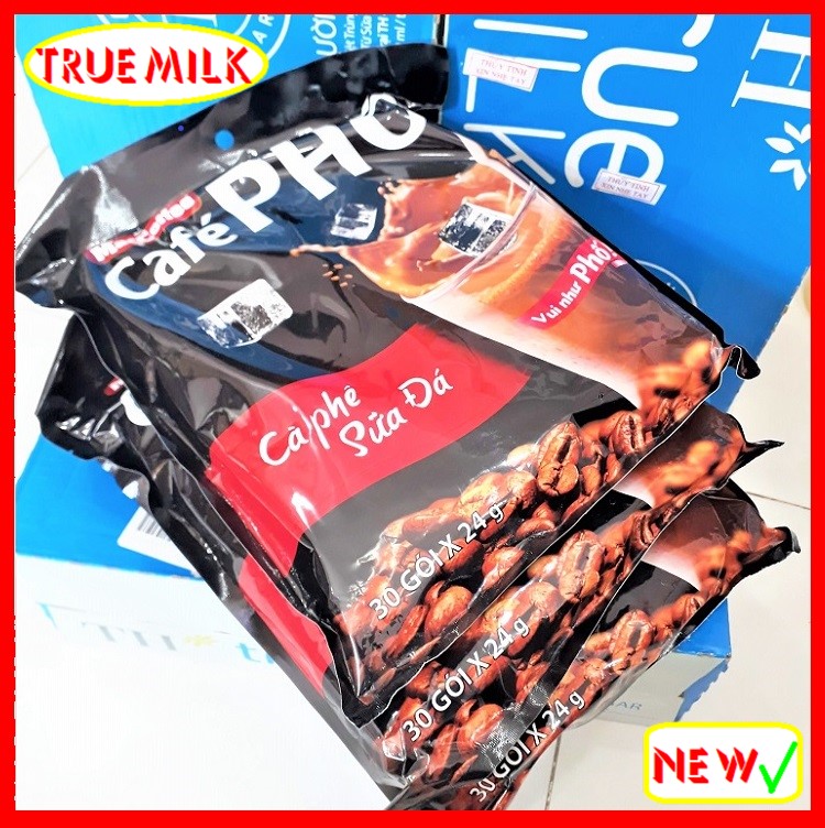 Cafe Phố 30gói x 24g (3 Túi) - Ca Phê Phố - cafe sữa đá - MacCoffee - Cafe Phố 720g - cafe pho - ca phe pho - ca phe hoa tan - café pha san