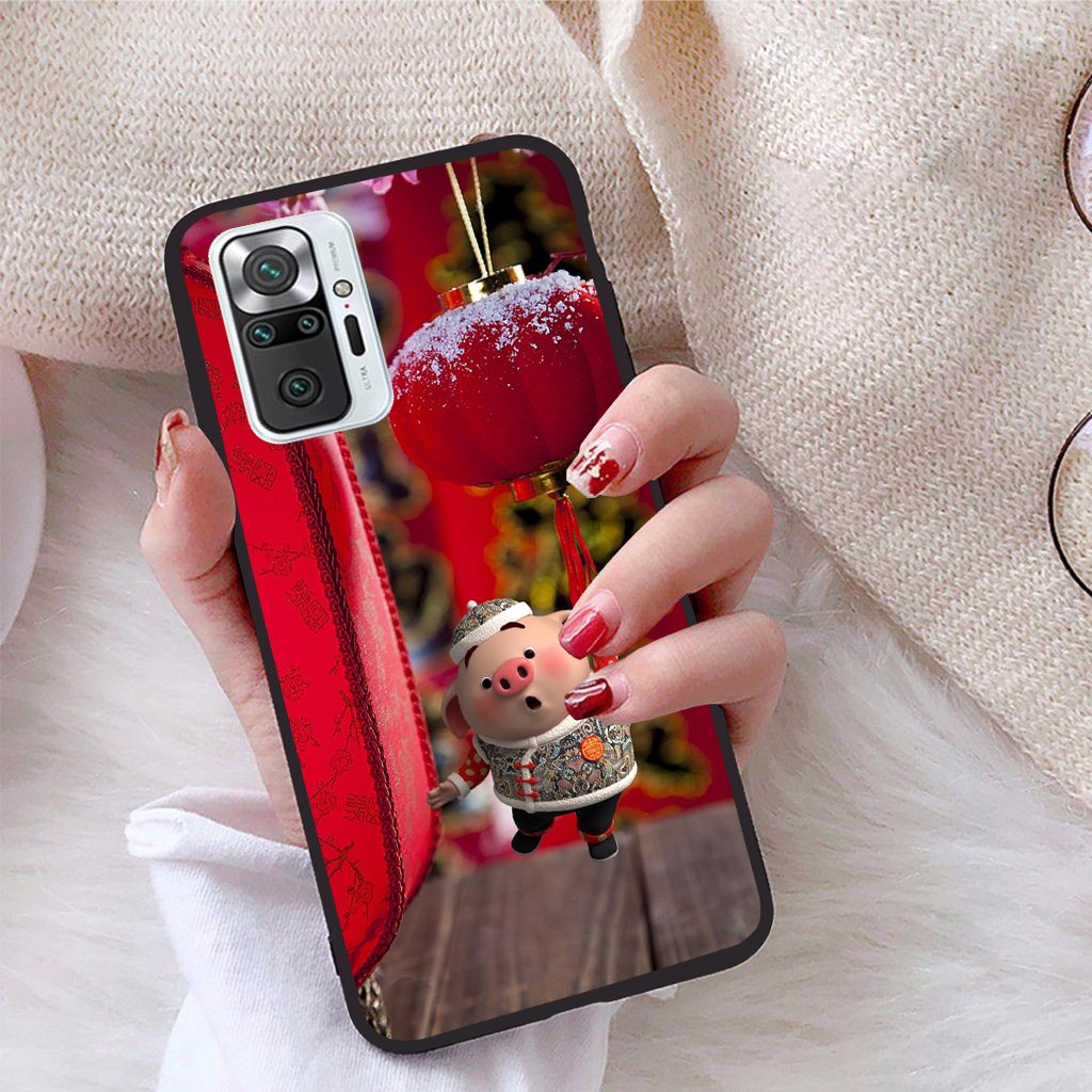 Ốp lưng Xiaomi Redmi Note 10 Pro Max viền dẻo TPU BST Pig Cute