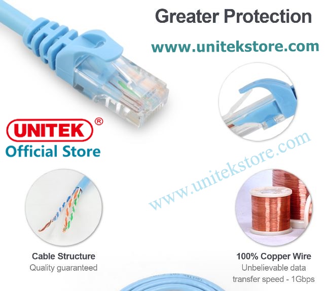 [UNITEK STORE] CÁP MẠNG LAN UTP CAT 6 - 5M UNITEK (Y-C 812ABL)