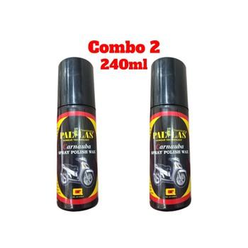 [HCM]Combo 2 Chai xịt dưỡng bóng sơn và bóng da làm đen nhựa nhám Pallas Wax 120ml tăng độ bóng chống bám bụi chống rạn nứt