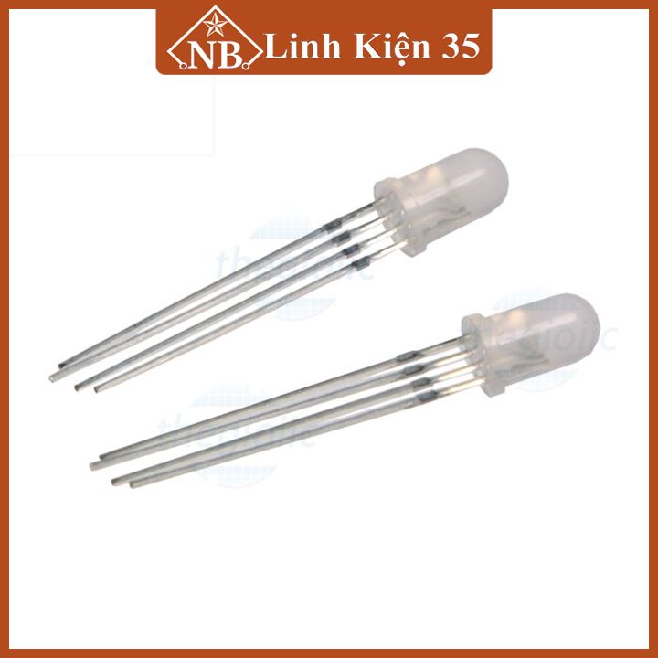 Led RGB đục phi 5mm 4 chân làm mạch led trái tim, trang trí
