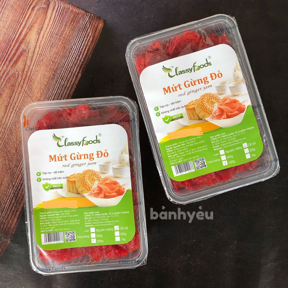 Mứt gừng đỏ làm bánh trung thu
