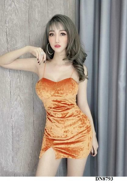 đầm body 2 dây cúp quả ngực sexy
