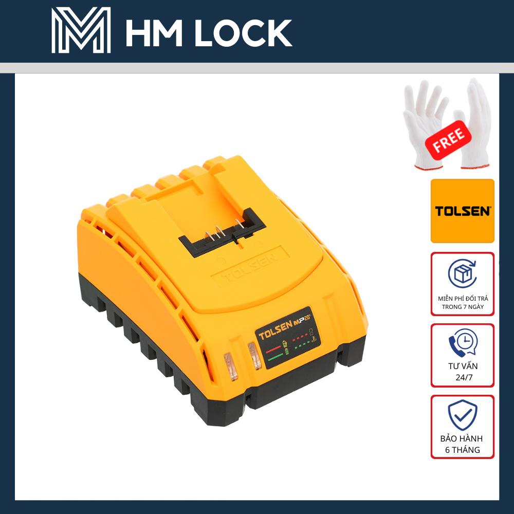 Sạc pin 20v 2.0ah/60w & 4.0ah/110w tolsen 87485 - hàng chính hãng - hm lock 87486