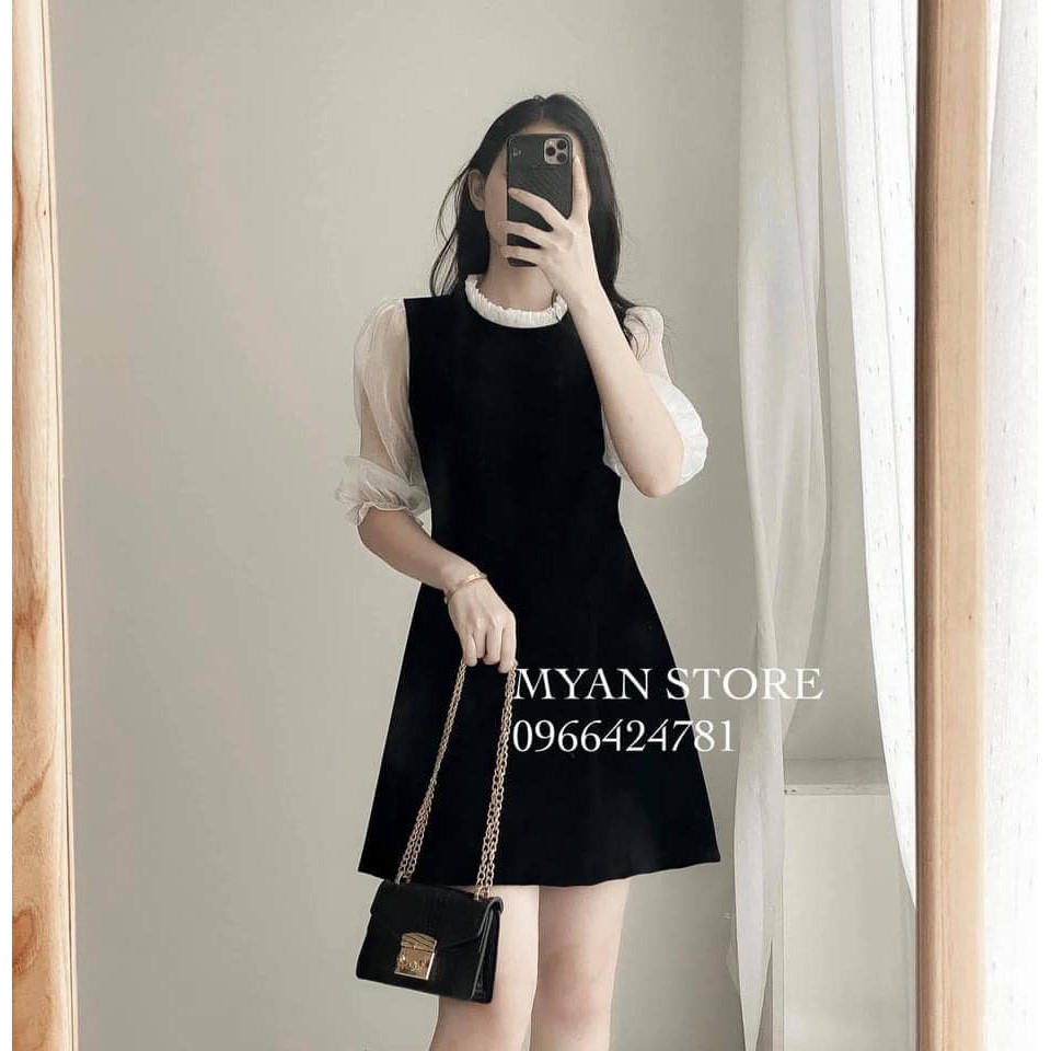 Mùa hè 2019 mới đầm nữ phiên bản Hàn Quốc mỏng cỡ lớn đen trắng khâu dài  kiểu váy chữ A - A-Line Váy mẫu váy xòe liền thân đẹp | Tàu