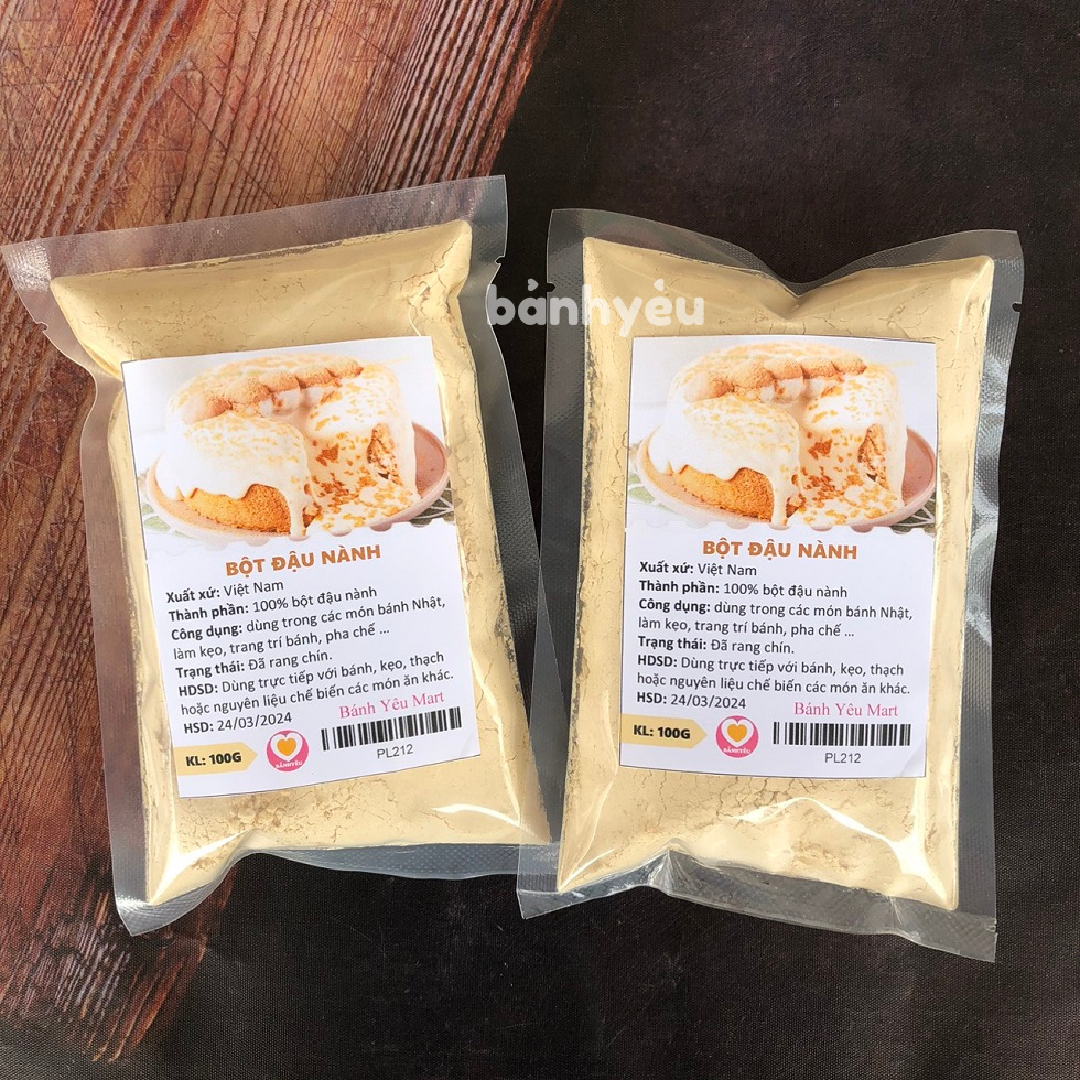 Bột Đậu Nành Rang, bột đậu nành phủ bánh mochi chia 100g