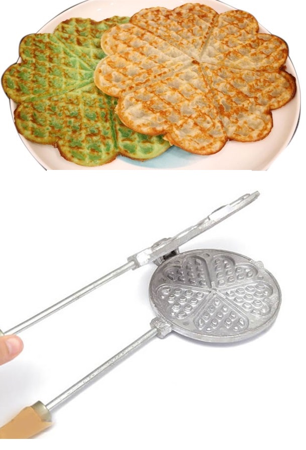 Khuôn Làm Bánh Kẹp Tàn Ong Bánh Nướng Waffle Thơm Ngon Huỳnh Anh/ Chất liệu Gang dày bên bỉ tránh bị va đập bể vỡ khi rớt từ trên cao xuống.