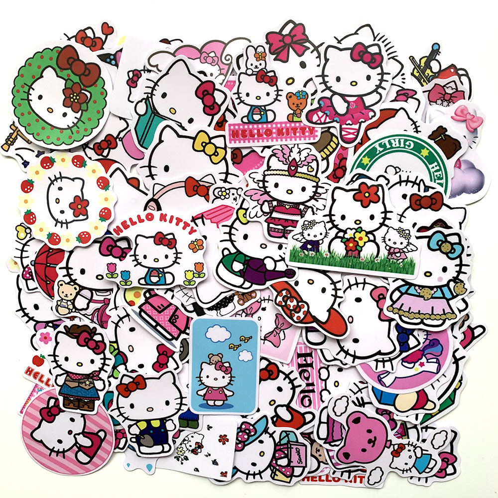 Sticker Hello Kitty set 30 đến 60 ảnh decal hình dán