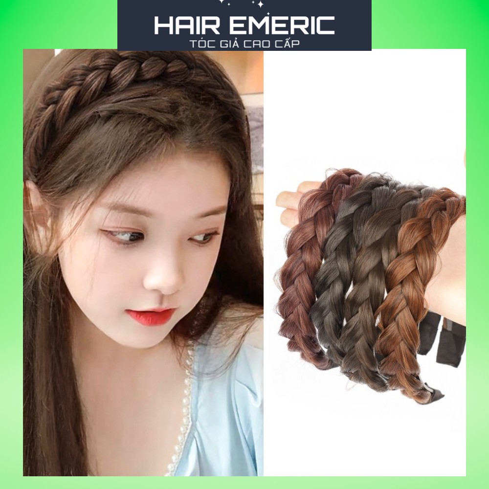 Bờm tóc giả, băng đô tóc giả cao cấp phong cách Hàn Quốc Emeric
