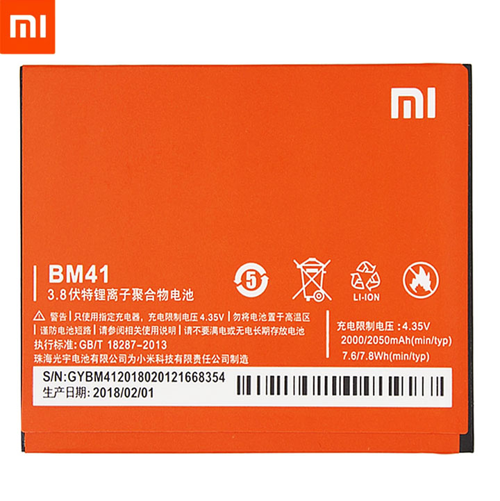 Pin Xiaomi REDMI NOTE 1S BM41 2050mAh zin