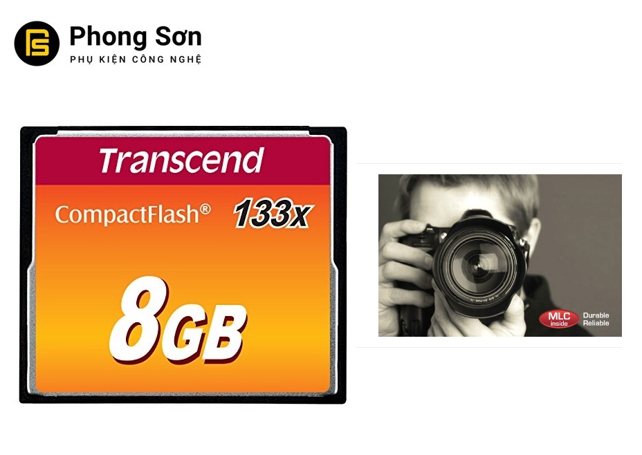Thẻ nhớ Transcend CF 8GB (133x Speed) Hàng nhập khẩu