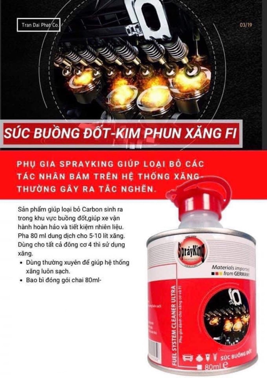 [HCM]Lon phụ gia SPRAYKING Vệ Sinh Buồng Đốt