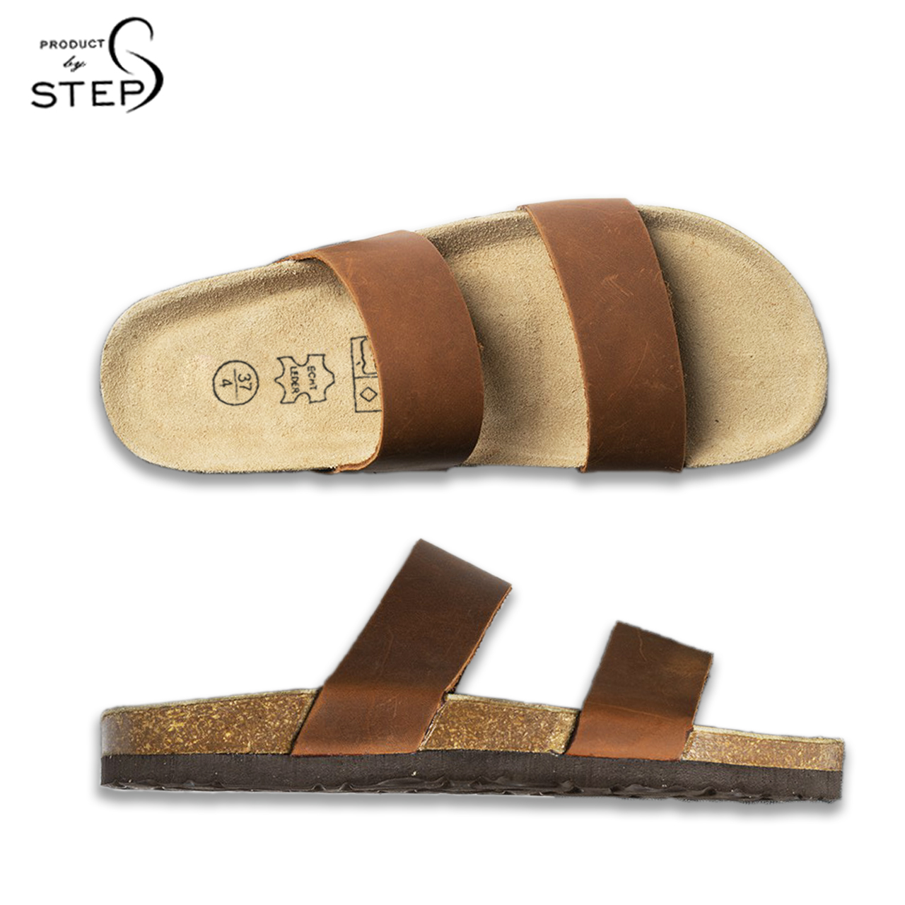 Dép đế trấu Da thật Quai đôi (Size 35-45)