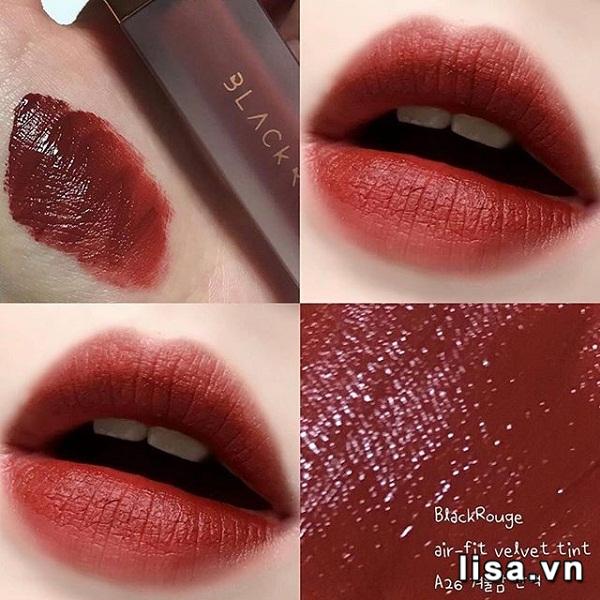 Son Kem lì Blackrouge A26- Đỏ nâu Ánh Cam