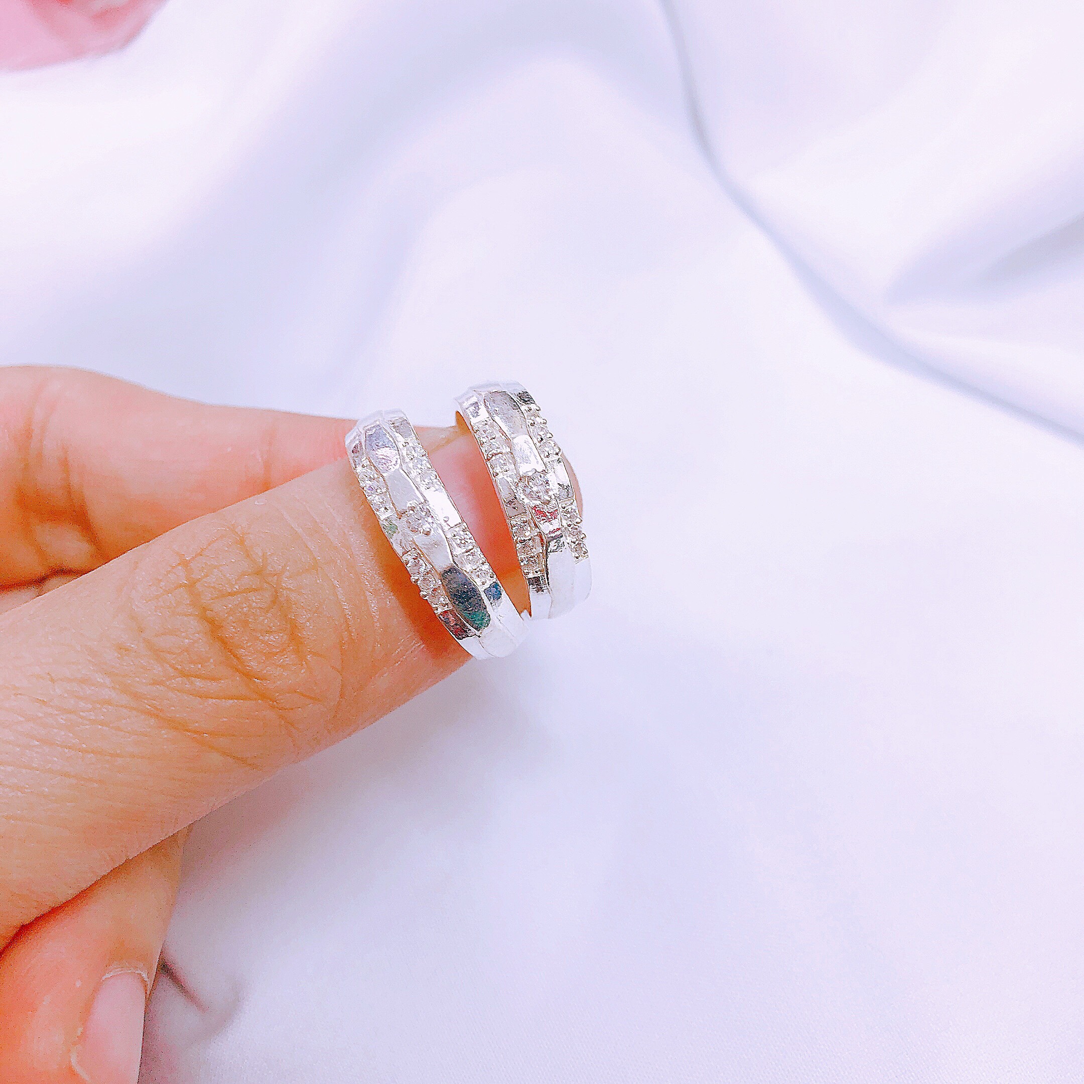 Nhẫn Đôi Bạc JQN Chất Liệu Bạc Ta D14