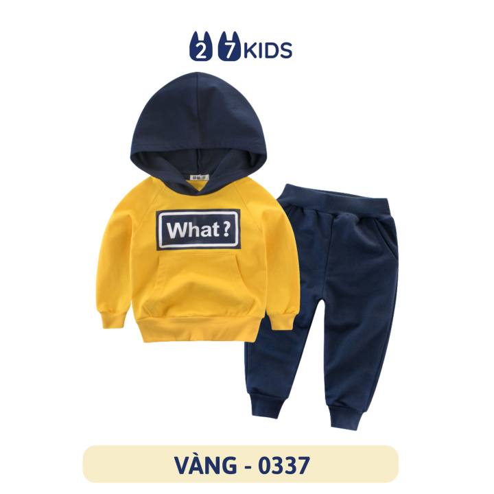 Bộ quần áo nỉ có mũ bé trai 27Kids đồ bộ thu đông hoodies da cá nam cho trẻ từ 2-10 tuổi BLSE3 – No Brand >>> top1shop >>> lazada.vn