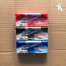 (Siêu Rẻ ) Hộp 10 Bút Lông Dầu 2 đầu CeeDee Thiên Long PM-04 ( màu xanh )