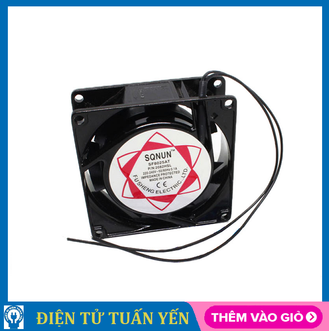 Quạt hút thông gió SQNUN dùng điện 220V, kích thước khoét lỗ 12cmx12cm