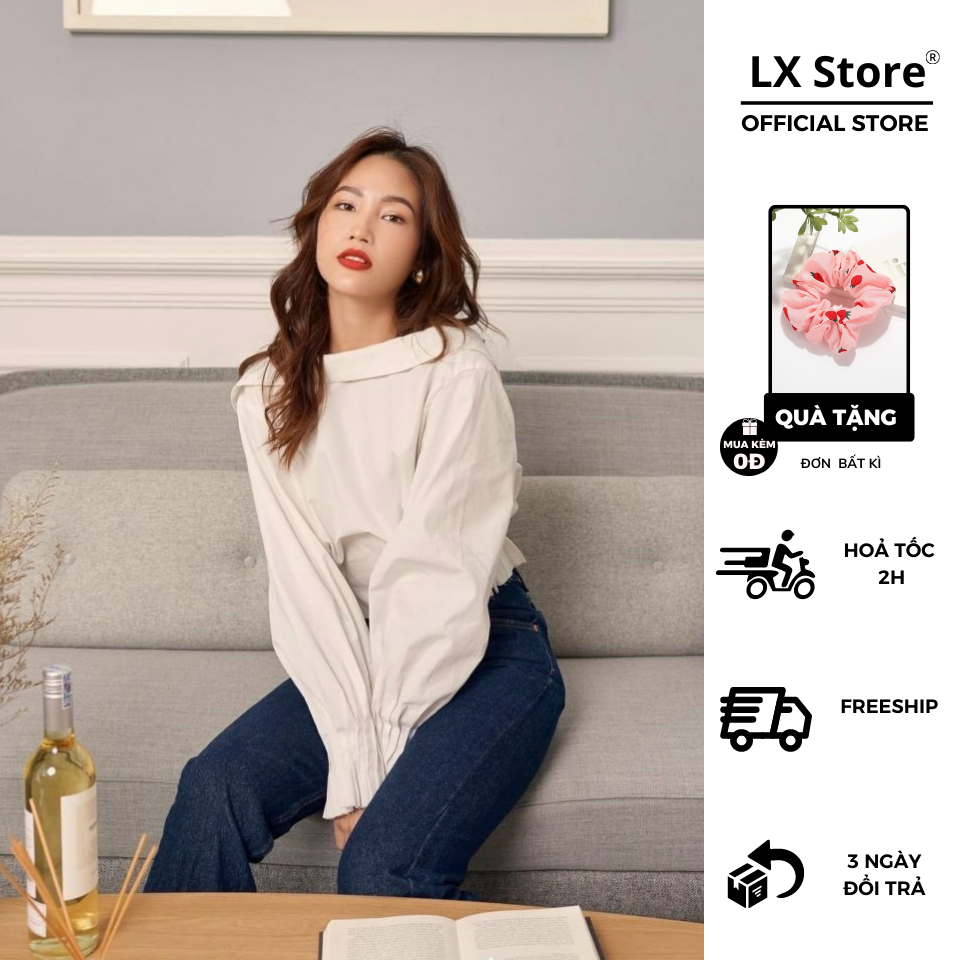 [HCM]Áo Lụa Cổ Sơ Mi Ngược TULO (TRẮNG)