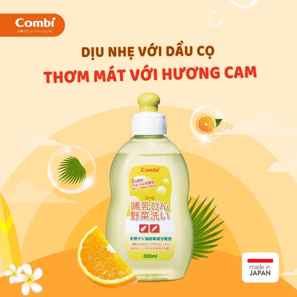 Nước rửa bình sữa và rau củ quả túi/chai Combi