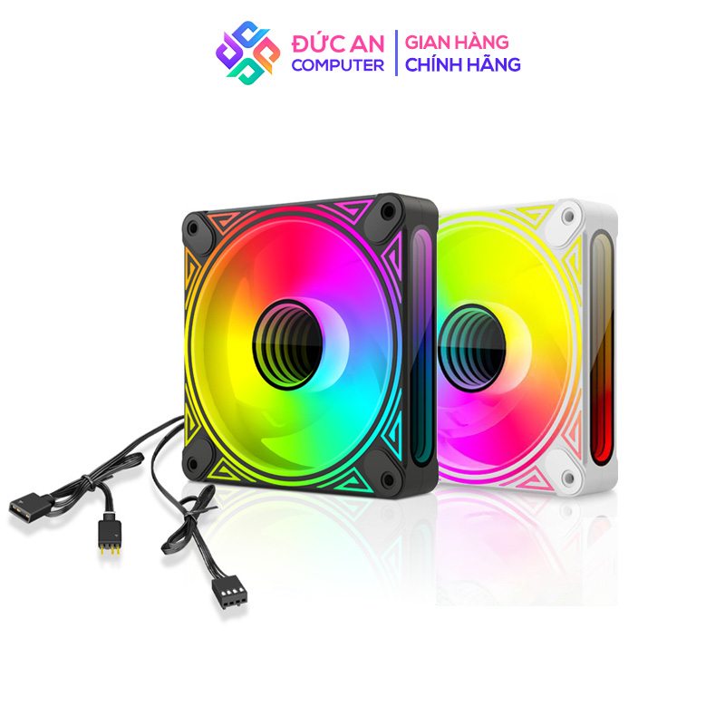 Quạt Tản Nhiệt, Fan Case Led ARGB Coolmoon DM1 - Màu Đen Trắng