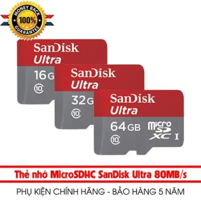 [HCM]Thẻ nhớ micro SD sandisk Ultra A1 4GB / 8GB / 16GB / 32GB / 64GB / 128GB SDXC class 10 100Mb/s (có áo thẻ) Bảo hành 5 năm