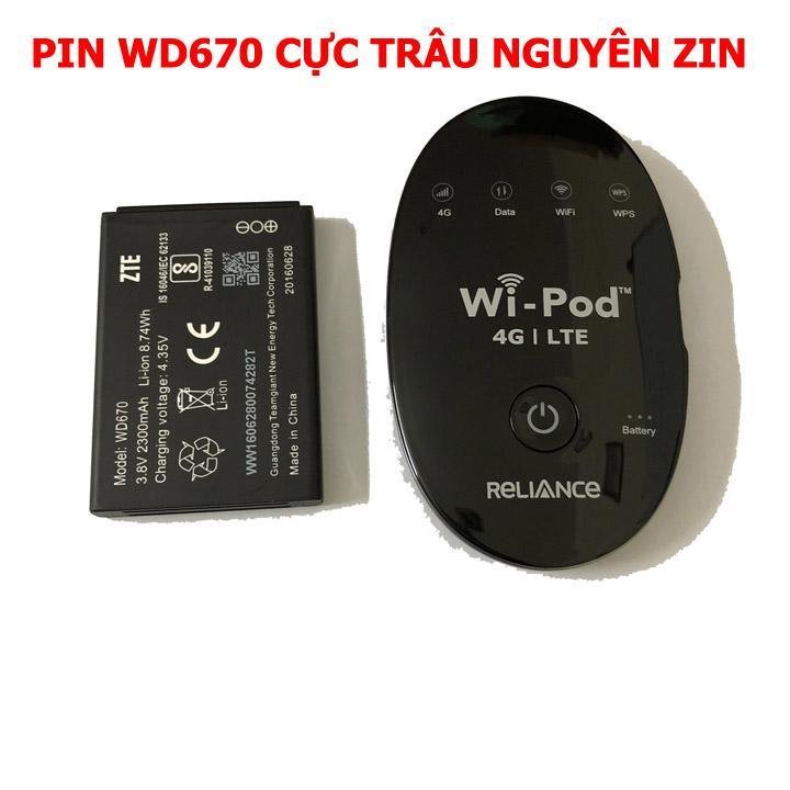 Pin thay thế ,pin đi kèm theo bộ phát wifi wd670 ,pin wd670 nhập khẩu nguyên chiếc - giá siêu ưu đãi