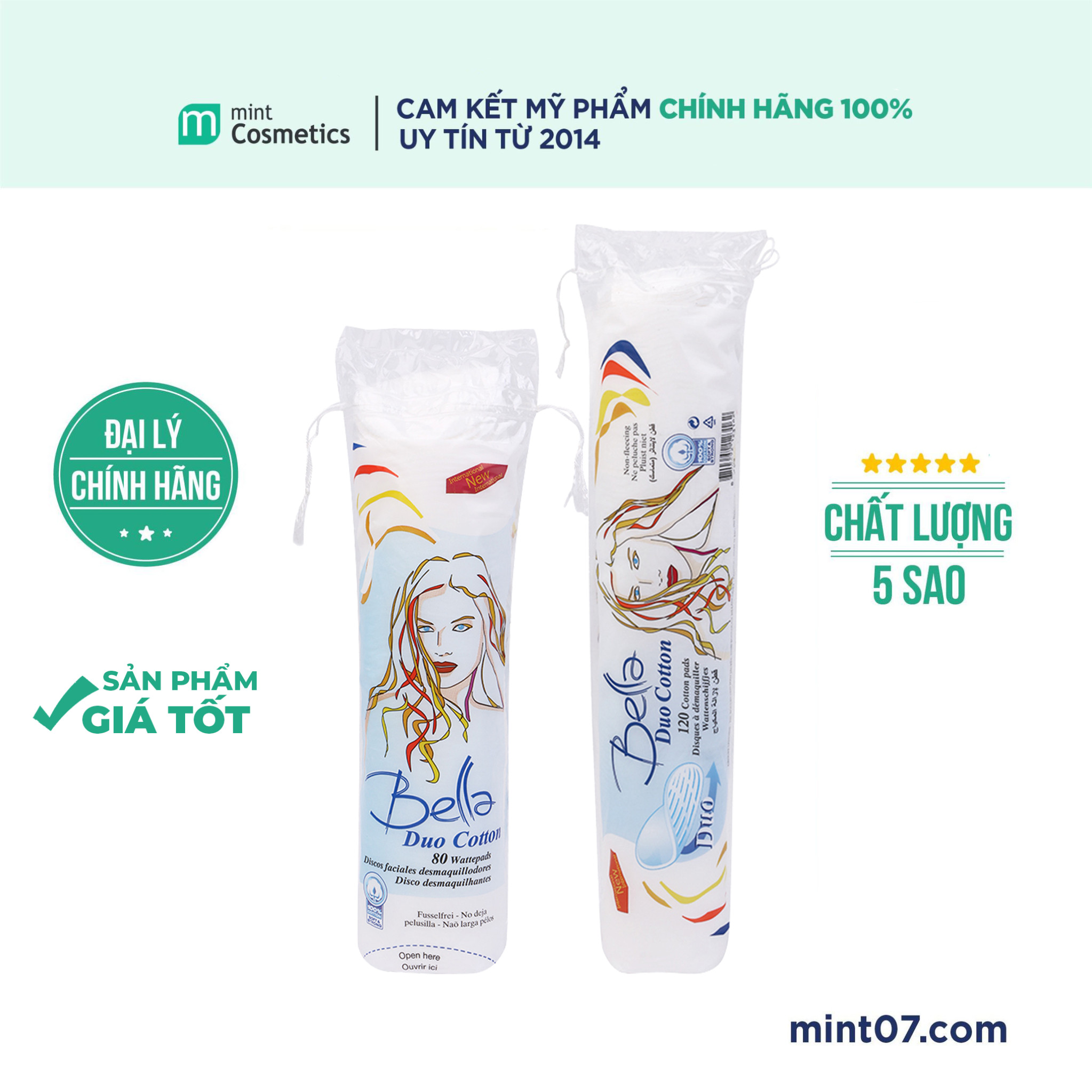 Bông Tẩy Trang Bella 80 Miếng