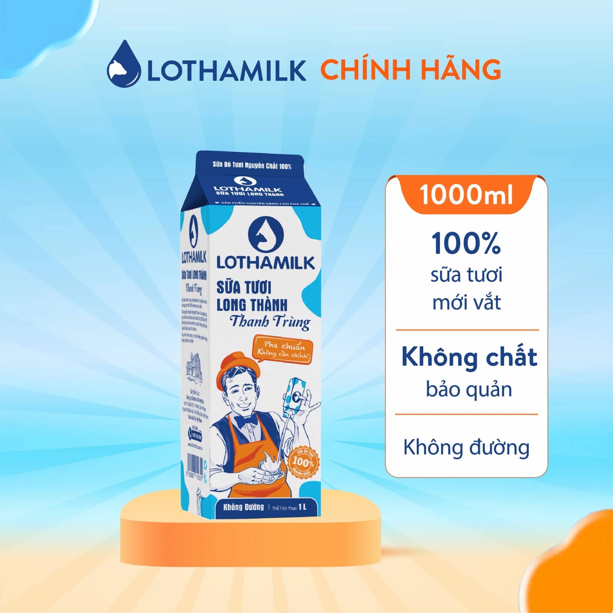 Sữa Tươi Thanh Trùng Lothamilk Hộp 946ML
