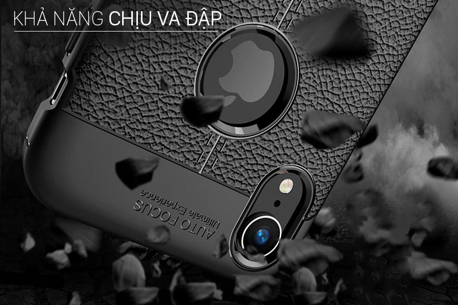 Ốp lưng dẻo giả da Auto Forcus dành cho Iphone 7plus/8plus (Màu đen)