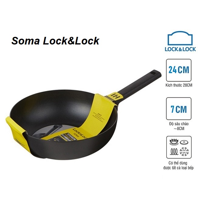 chảo sâu lòng lock&lock 24cm - chảo sâu lòng lock&lock