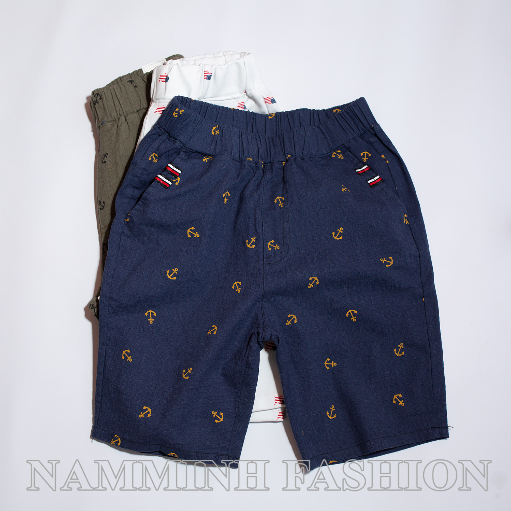 QUẦN SHORT KAKI LƯNG THUN BÉ TRAI 8-25 KÝ