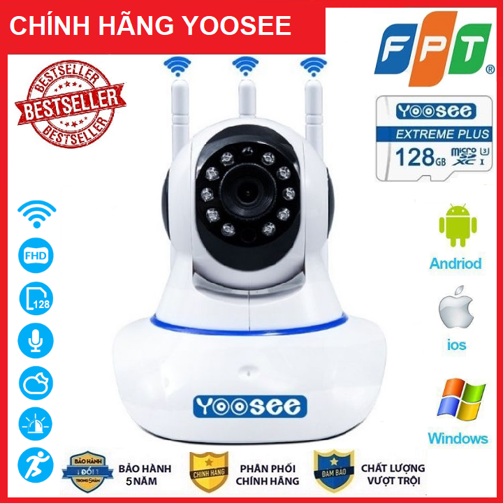 >> BÁO GIÁ CAMERA WIFI YOOSEE 3 RÂU Z01T THẾ HỆ MỚI QUAN SÁT 24/24, XOAY 360 ĐỘ HÌNH ẢNH CHẤT LƯỢNG BH12T | Shopee Lazada Sendo Tiki mới nhất 66 ( Combo Camera VS Thẻ 128GB Yoosee Bảo Hành 60 Tháng ) Camera IP Wifi Yoosee 3 Râu xoay 360 độ, độ phân giải FULL HD 2.5MP 1920x1080p Không Dây,Camera trong nhà,ngoài trời Camera hồng ngoại tích hợp ghi âm,lưu trữ dữ liệu