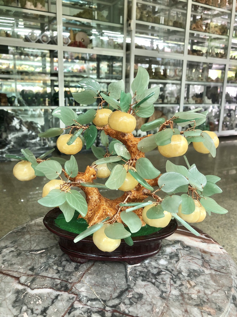 Cây Quất phong thủy đá ngọc hoàng long gồm 13 quả - Cao 23 cm