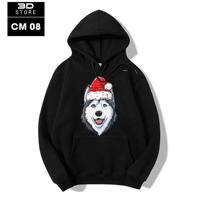 [HCM]Có bigsize đến hơn 100kg Áo hoodie nam nữ husky đội nón noel