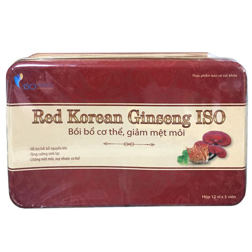 Viên uống Red Korean Ginseng ISO – Hỗ trợ nâng cao sức đề kháng (Hộp 60 viên)
