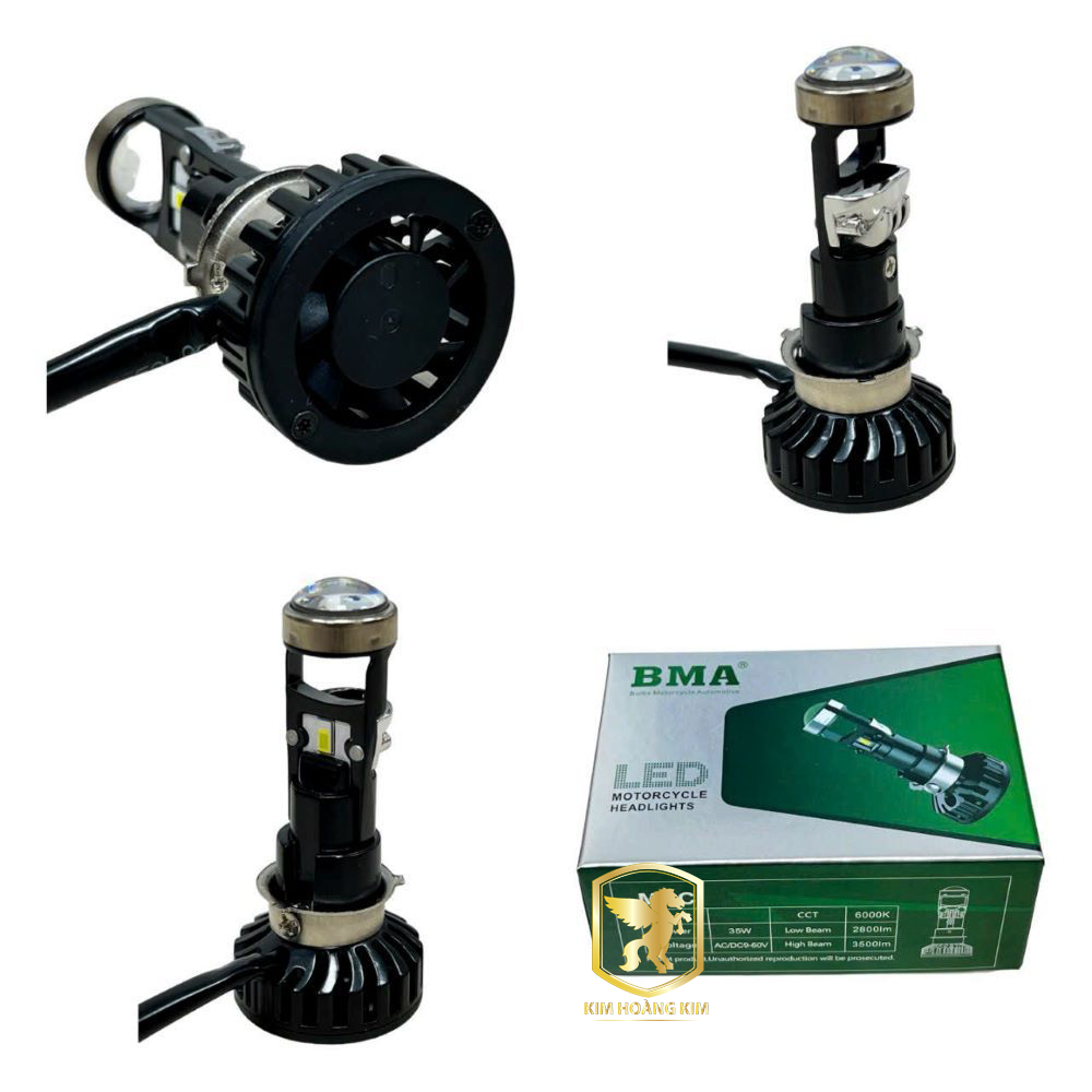 Đèn led bma r02 bi cầu siêu sáng chân m5 h4 h16 35w gắn được nhiều loại xe máy xe pkl và oto bảo hành 6 tháng