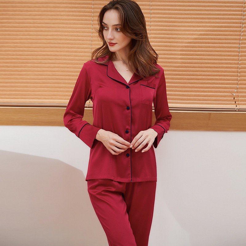 Pyjamas Đồ Ngủ Mặc Nhà Lụa Gấm Bộ Dài Đủ Size AMANTA AMTP61