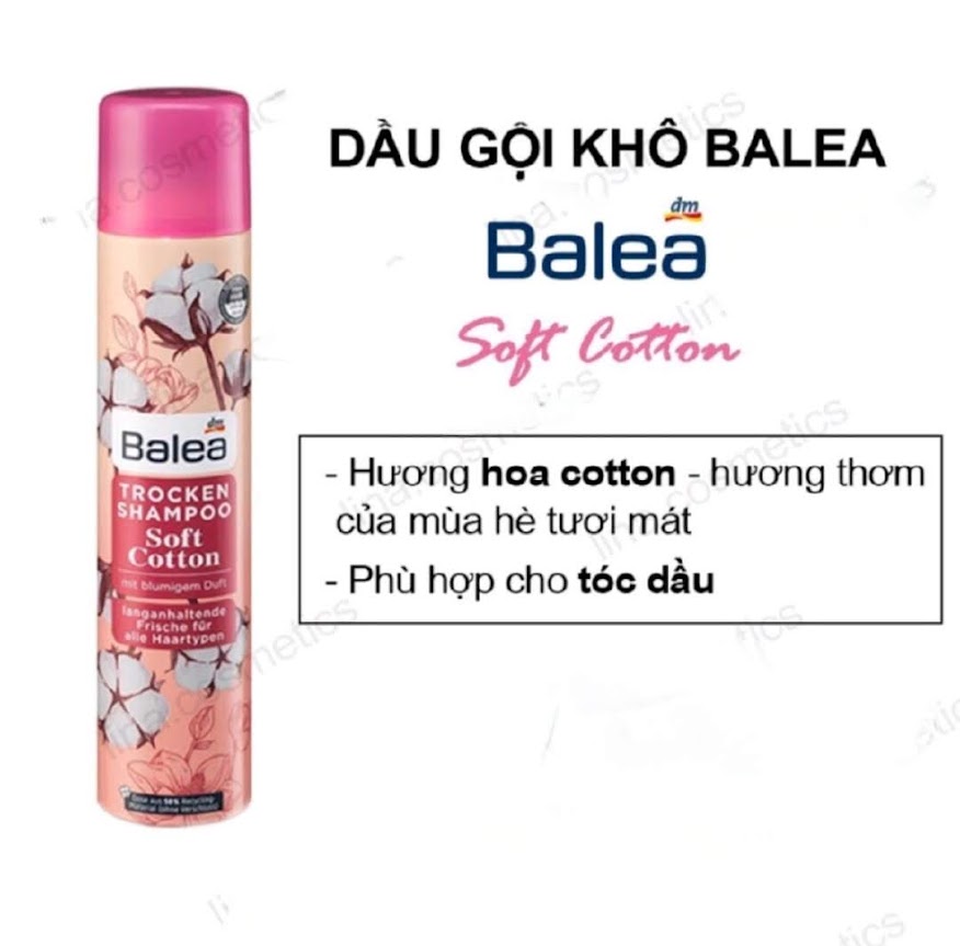 Dầu gội khô dạng xịt Balea Đức 200ml Các màu