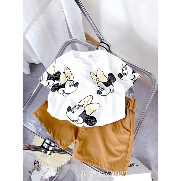 [SET BÉ GÁI] Bộ micky kèm mũ cực sịn cho bé gái