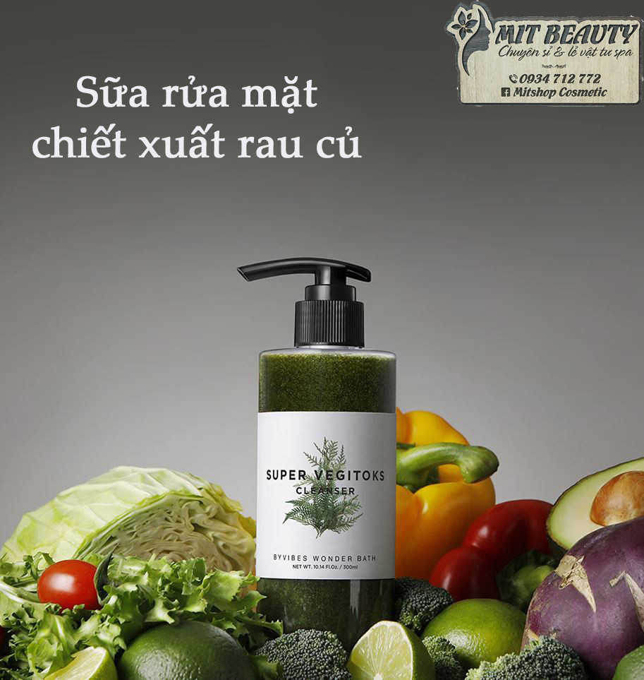 [HCM][HÀNG CÓ TEM] Sữa rửa mặt rau củ tạo bọt thải độc Super Vegitoks Cleanser 300ml vegitok