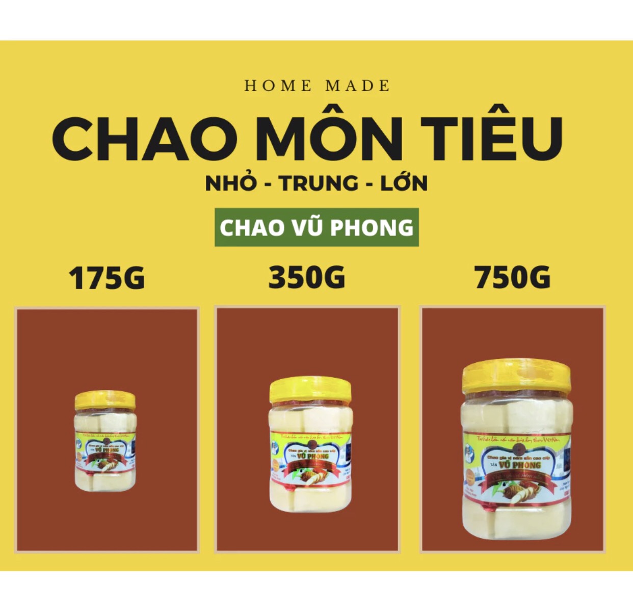 Chao vũ phong - chao môn tiêu 350g - 750g