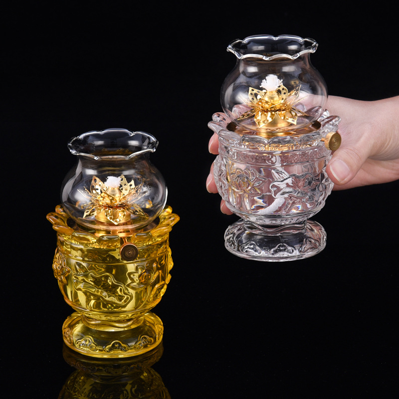 High Quality Glass Oil Lamp 039 – Lamp for Lighting the Altar of Buddha, Gia Tien, and Feng Shui