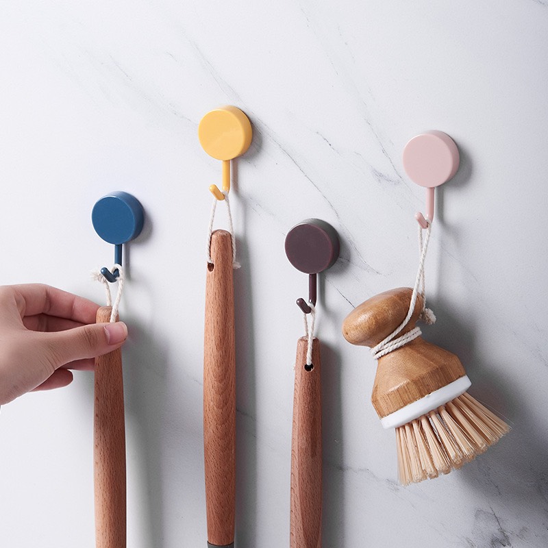 Set 5 móc tròn dán tường treo đồ đa năng